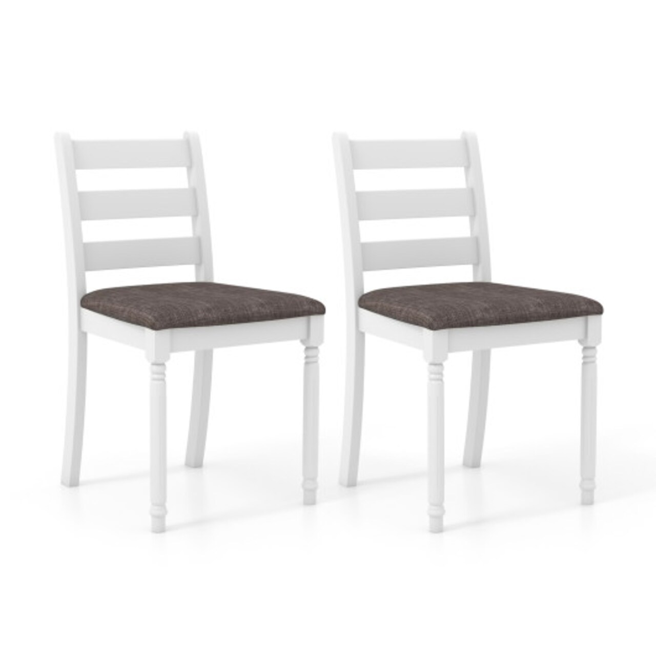 Solid Acacia Wood Dining Chairs with High-Density Foam Seat and Ergonomic Back, Set of 2
